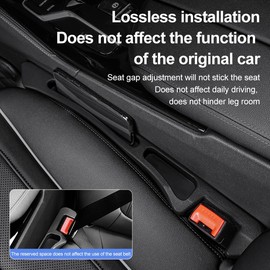 Car Seat Gap Filler 2Pack, Inserts Between Seats Console with Organizer Storage Upgraded Phone Holder Car Side Seat Gap Fillers Cars Front Seats Fill Plug Car Essentials for Vehicle SUV Truck (Black)