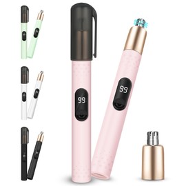 Nose Hair Cutter, Women's, Men's, 2024 New, 4 Colors Available, Includes Replacement Blades, Ears, Nose Hair Clippers, LCD Power Display, Washable, Nose Hair Cutter, Etiquette Cutter, USB Type-C