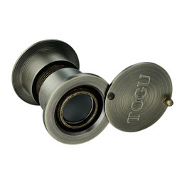 TOGU TG3828YG-ABZ Solid Brass UL Listed HD Glass Lens 220-degree Door Viewer Peephole with Heavy Duty Privacy Cover for 1-3/5" to 2-1/6" Doors, Antique Bronze Finish