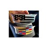 American Black Flag Aluminum Overlay Grill Front Taigate Emblems Set
