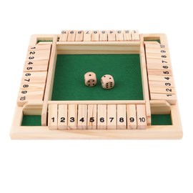 Sharplace 4-Spieler Shut The Box Spiel, Holz Brettspiel, Würfelspiel Holz Mathematik Lernspielzeug, Wooden Table Game Classic Dice Board Toy, Reisespiele Erwachsene Traditionelle Kneipenspiele