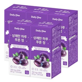 Daily One 데일리원 상쾌한 하루 푸룬정 700mg X 60정  5통 Daily One Refreshing Day Prune Tablets 700mg X 60 Tablets 5 Bottles