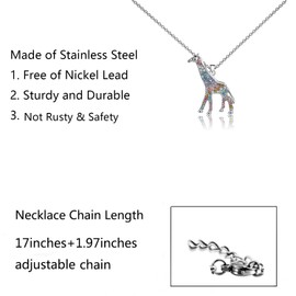 FUSTMW Giraffe Gifts or Giraffe Lover Giraffe Pendant Necklace Giraffe Themed Gifts Giraffe Inspirational Gifts Giraffe Jewelry, Small, Stainless Steel, No Gemstone