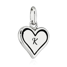 NKlaus Pendant Heart Letter 925 Silver 10 x 10 mm Alphabet from A to Z Small Var, Silver
