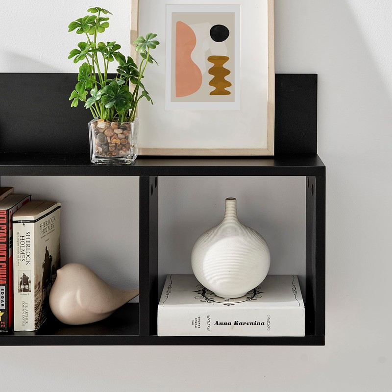 Danya B. Modern 3 Cube Floating Wall Shelf with Display