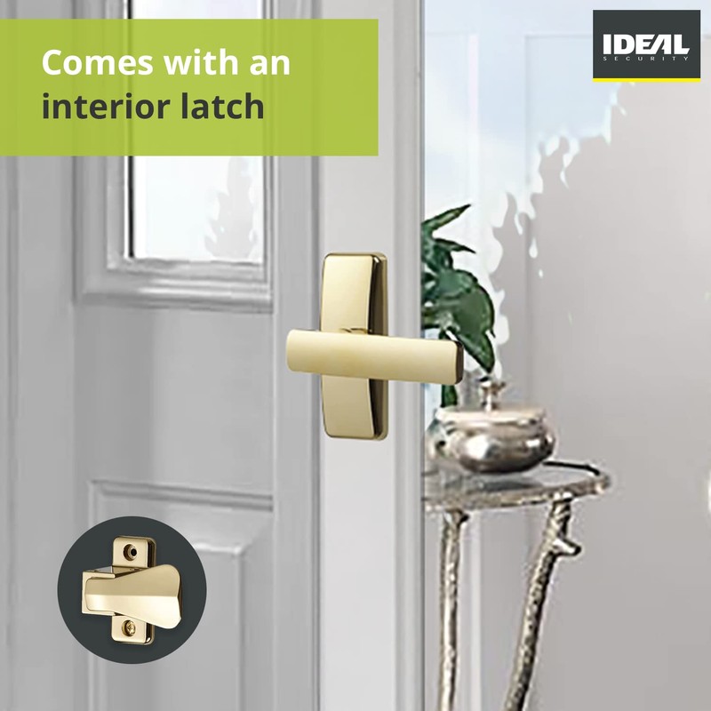 Ideal Security Door Lever for Storm and Screen Doors, Bright