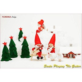 [Nordika Nisse norudyika nisse] christmas wooden doll (Guitar with Santa/nrd120068)
