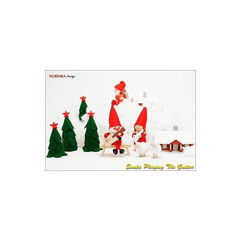 [Nordika Nisse norudyika nisse] christmas wooden doll (Guitar with Santa/nrd120068)