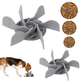 Vexong 2pcs Slow Feeder Insert Fit for 4.3"-8.1" Basic Bowl and Elevated Dog Bowls, Food Grade Silicon Slow Feeder Dog Bowls Reduce Dog and Cat Eating Speed Grey