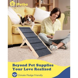 iPetba Small Dog Ramp for Bed Couch Car Folding Portable Pet Ramp for Cats Adjustable Height 21", Up to 35 lbs
