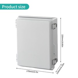 Junction Box Waterproof IP65, ABS Electrical Junction Box, Switch Cabinet Junction Box, DIY Plastic Case Junction Box with Wall Mounting Accessories and Lock (Grey Cover)