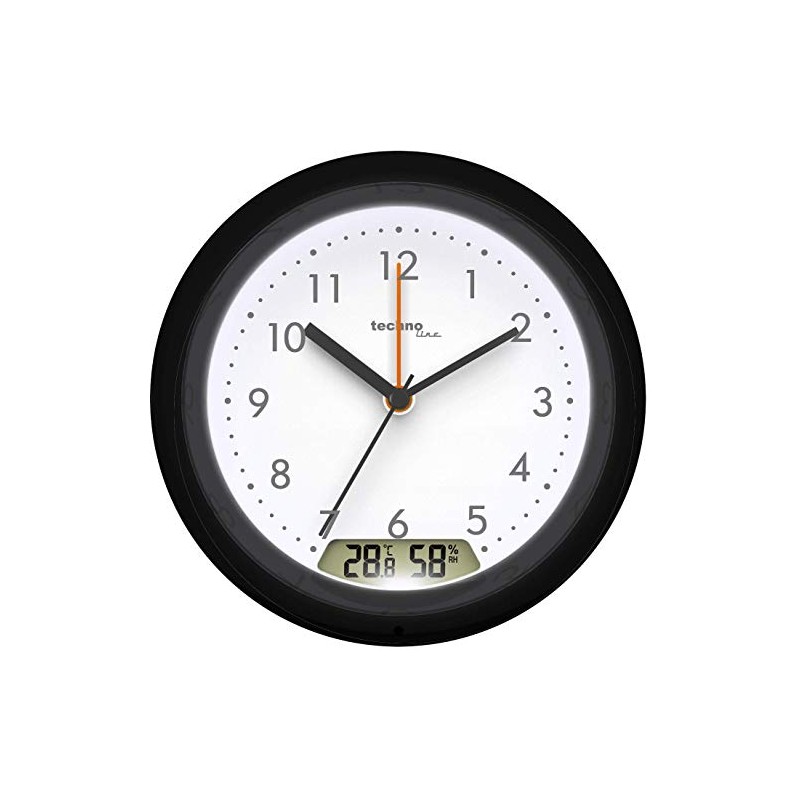 Technoline Wecker WT 767 schwarz analoger Funkwecker Temperatur Luftfeuchtigkeit