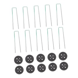 NOLITOY 25 Sets U Shaped Garden Stakes with Gaskets Durable Lawn Fixing Pegs for Artificial Grass Tent Anchoring Easy Ground Installation Wind Resistant