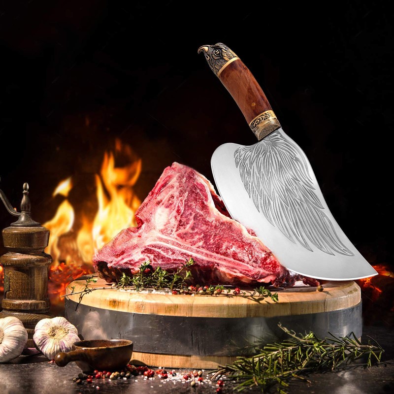 Meat Cleaver Heavy Duty Butcher Knife Hand Forged Bone Chopper