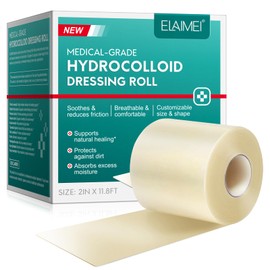 Hydrocolloid Roll for Skin Care,Cuttable Hydrocolloid Patch Bandages(2in*11.8ft),Hydrocolloid Roll with Self-Adhesive, Ultra Absorbent, Flexible & Waterproof