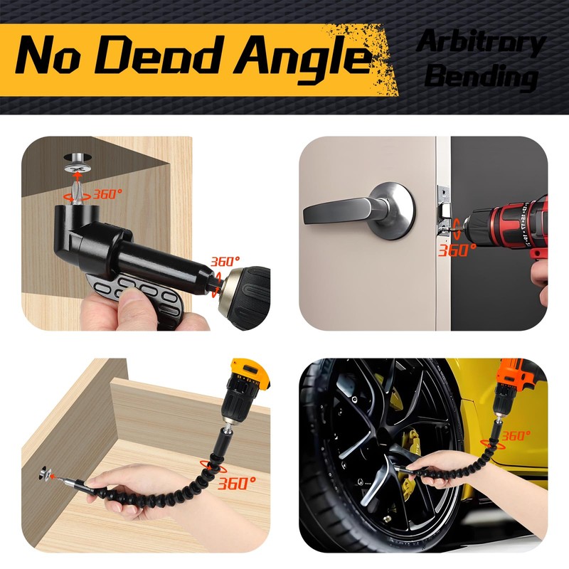HOMIKLSA 20 pieces 105° angle screwdriver attachment set, angle attachment
