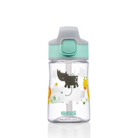 SIGG Miracle Children's Water Bottle (0.35 L), Children's Bottle with Leak-proof Lid, One-Handed Drinking Bottle with Straw, Green
