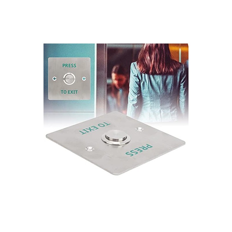 Momentary Push to Exit Button Switch Stainless Steel Panel Door