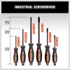 HORUSDY 6PC Magnetic Screwdriver Set 3 Slotted 3 Phillips Hexagon