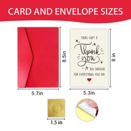 ZYrelle Funny Thank You Card with Envelope, Heartfelt Thank You Gifts for Teacher Boss, Happy Appreciation Card, Size is 8 x 5.3 inches