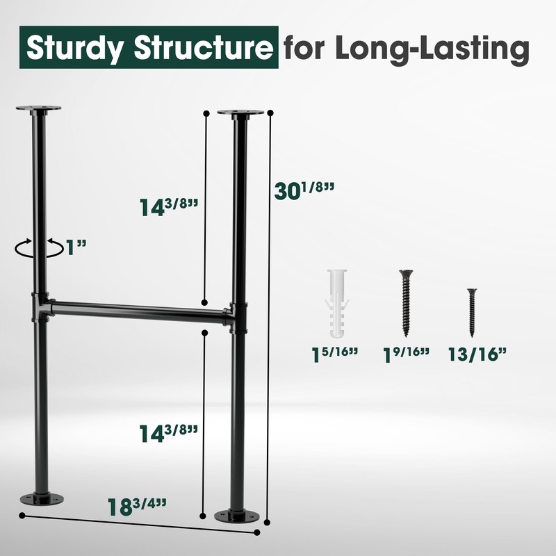 Yes4All 30-Inch Metal Table Legs – Industrial Pipe Design, Heavy-Duty