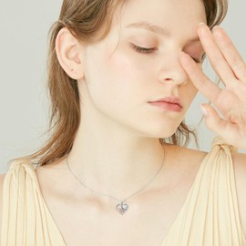 HARMONY BOLA Elephant Necklace Sterling Silver Elephant Pendant Jewellery Mother's Day Gifts for Women Mother Daughter Sister, Sterling Silver, Zircon