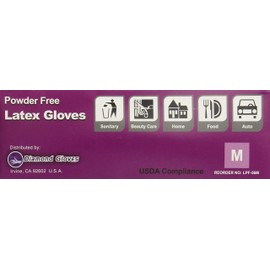 Diamond Gloves Advance Powder-Free Latex Industrial Gloves, Medium, 100 Count