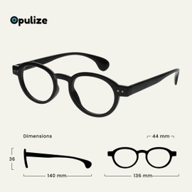 OPULIZE OCA Reading Glasses - 5-Pack - Modern Retro Round Frame - Black Brown Blue Grey - Mens Womens - Spring Hinges - RRRRR54-11237 - +3.50