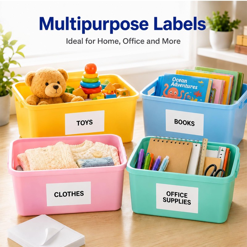 Ftumertly 4 x 6 Inch Removable Labels for Storage Bins,
