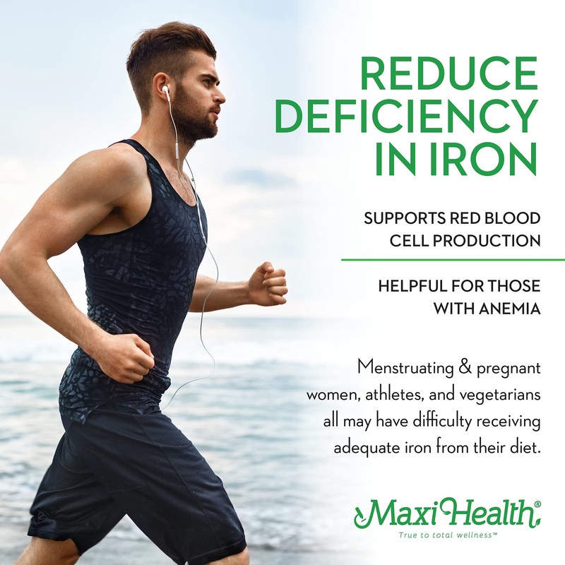 Maxi Health Iron Supplement - Gentle Iron Supplements for Men