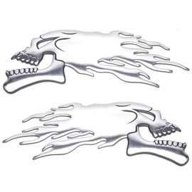 Goods Land GD-STDKR-SV Universal 3D Sticker Skull Skull Motorcycle Tank 3D Decal Sticker for Cars Cars Cool Stylish Plated