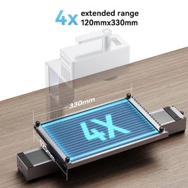 Longer Slide Extension for Nano Series only, Expand The Laser Engraving Area to 120 * 330mm, Longer Laser Engraving and Cutting for Laser Engraver, 5 Clamps Included for Stability