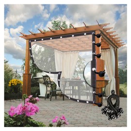 WBBML Reinforced Tarpaulin Cover Outdoor Curtain with Grommets 0.12mm for Greenhouse, Garden, Canopy, Customizable (Color : Clear, Size : 5x2m)