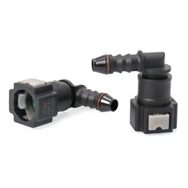 QWORK Fuel Line Connector Hose Coupling 90 Degree Quick Connector Plastic Connector 7.89 mm ID6 Pack of 2