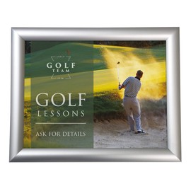 Aluminum Snap Frame, Front Loading Snap Frame, 8.5 x 11 Inches, Easy Open, 1 Inch Profile, Silver, with Non-Glare PVC Cover and Sturdy Plastic Backing