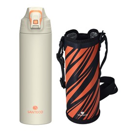 SANTECO Nevis Water Bottle, 33.8 fl oz (1 L), Thermos, 33.8 fl oz (1000 ml), Stainless Steel Bottle, Sports, Vacuum Insulated, Cold Insulated, Insulated, Easy to Wash, Direct Drinking, Compatible with