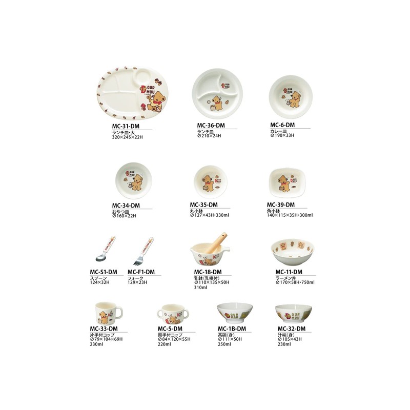 Daiwa (Two Japanese) melamine Kids Dinnerware "dexyu-rumu-" Bowl MC – 1B – DM