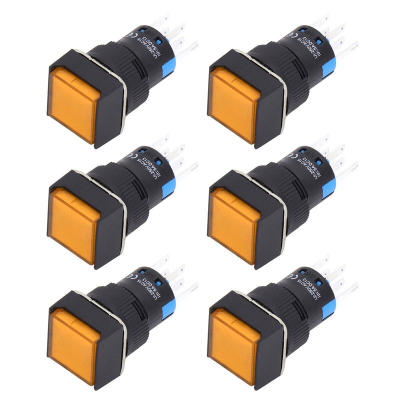 25Pcs Squares Push Button Switch 8 Pin Self Locking Switches