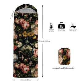 Sleeping Bags for Adults and Kids，3D Printing Camping Sleeping Bag for Girls Boys Lightweight Waterproof Cold/Warm 3-Season，Outdoor Travel with Compression Bags