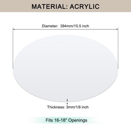 Awclub Lampshade Diffuser, 15.5" Diameter Round Diffuser Lamp Shade for Drum Style Lampshades Pendants Softening Light, DIY Light Fits 16-18" Openings, Frosted White Acrylic