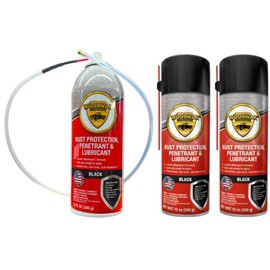 woolwax 12 Oz Undercoating Protection Aerosol Spray Can Black 3 Pack, Rust Inhibitor and Prevention, Anti Corrosion Multi Purpose Penetrant and Lubricant, Spray Can Extension Wand Included