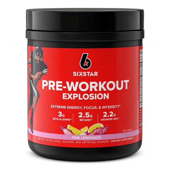 Six Star Pre Workout PreWorkout Explosion | Pre Workout Powder for Men & Women | PreWorkout Energy Powder Drink Mix | Sports Nutrition Pre-Workout Products | Pink Lemonade (30 Servings)
