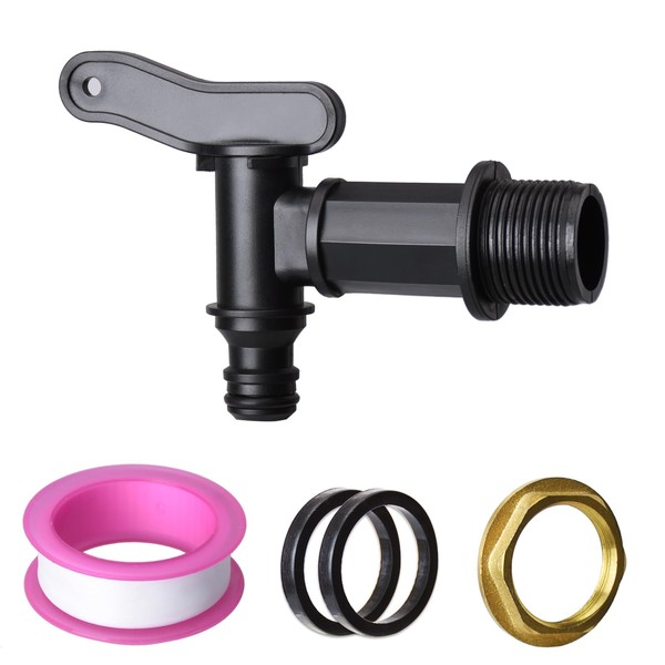 EZwoks 3/4" Water Butt Tap Plastic Snap-Fit Hosepipe Rain Barrel