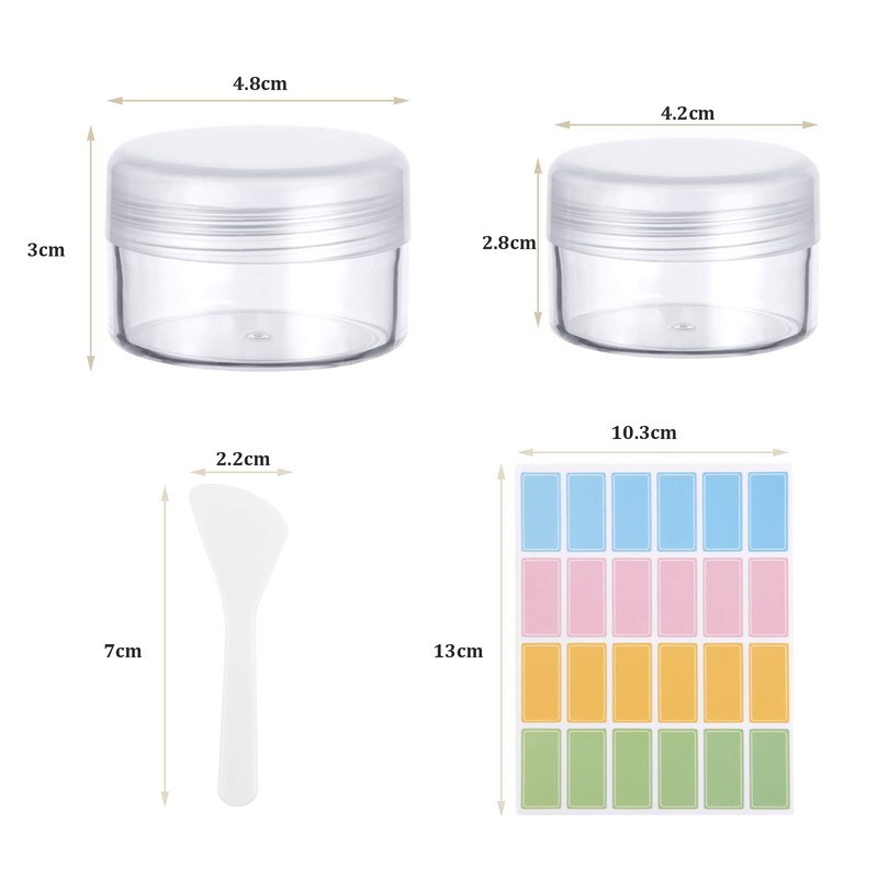 Plastic Cosmetic Jar*24, Transparent & Visible Sample Container Jar, Transparent