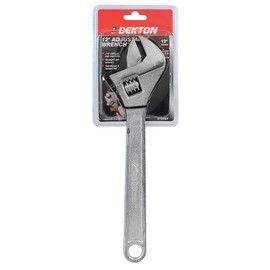 Dekton 12" Adjustable Spanner-1 1/2" Jaw Capacity| Straight Jaw Wrench| Printed Width Scale| Hardened, Tempered Steel| Easy Adjustment For Gripping Various Sizes| Rust-resistant Finish|Mechanical Work