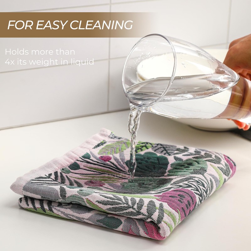 HOORDRY Kitchen Tea Towels with Hanging Loop, Super Absorbent Dish