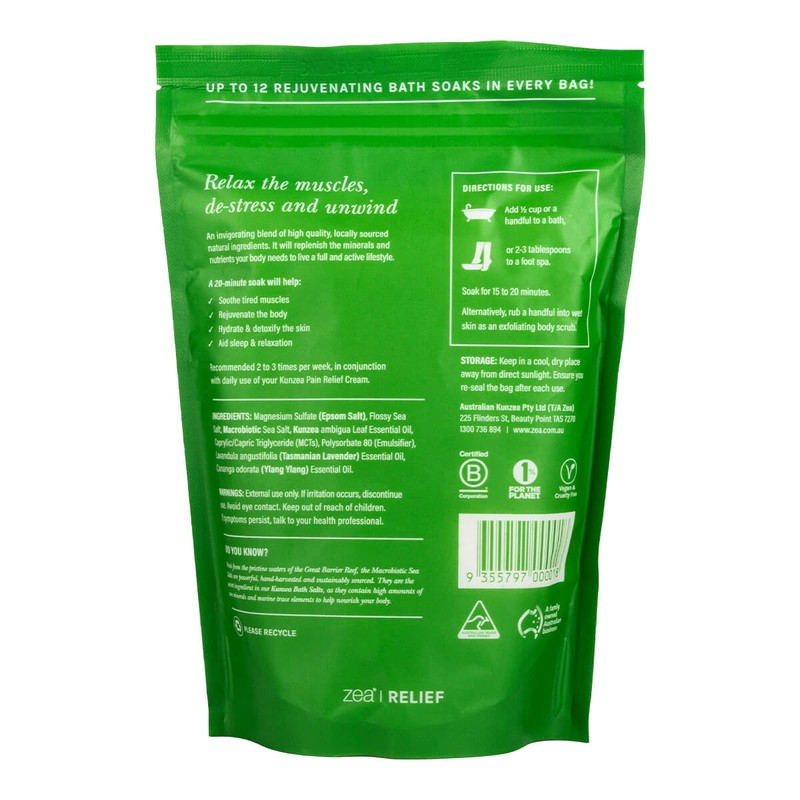 Zea Relief - Kunzea Bath Salts, 800g