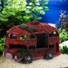 POPETPOP Wreck Car Aquarium Decorations - Resin Wrecked Bus Fish