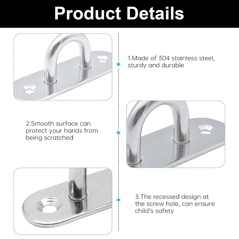 YTUGIL Pack of 20 Stainless Steel Eye Plate, Wall Eyelet,