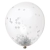 Silver Confetti Clear Latex Balloons (30cm) Pack of 6 -